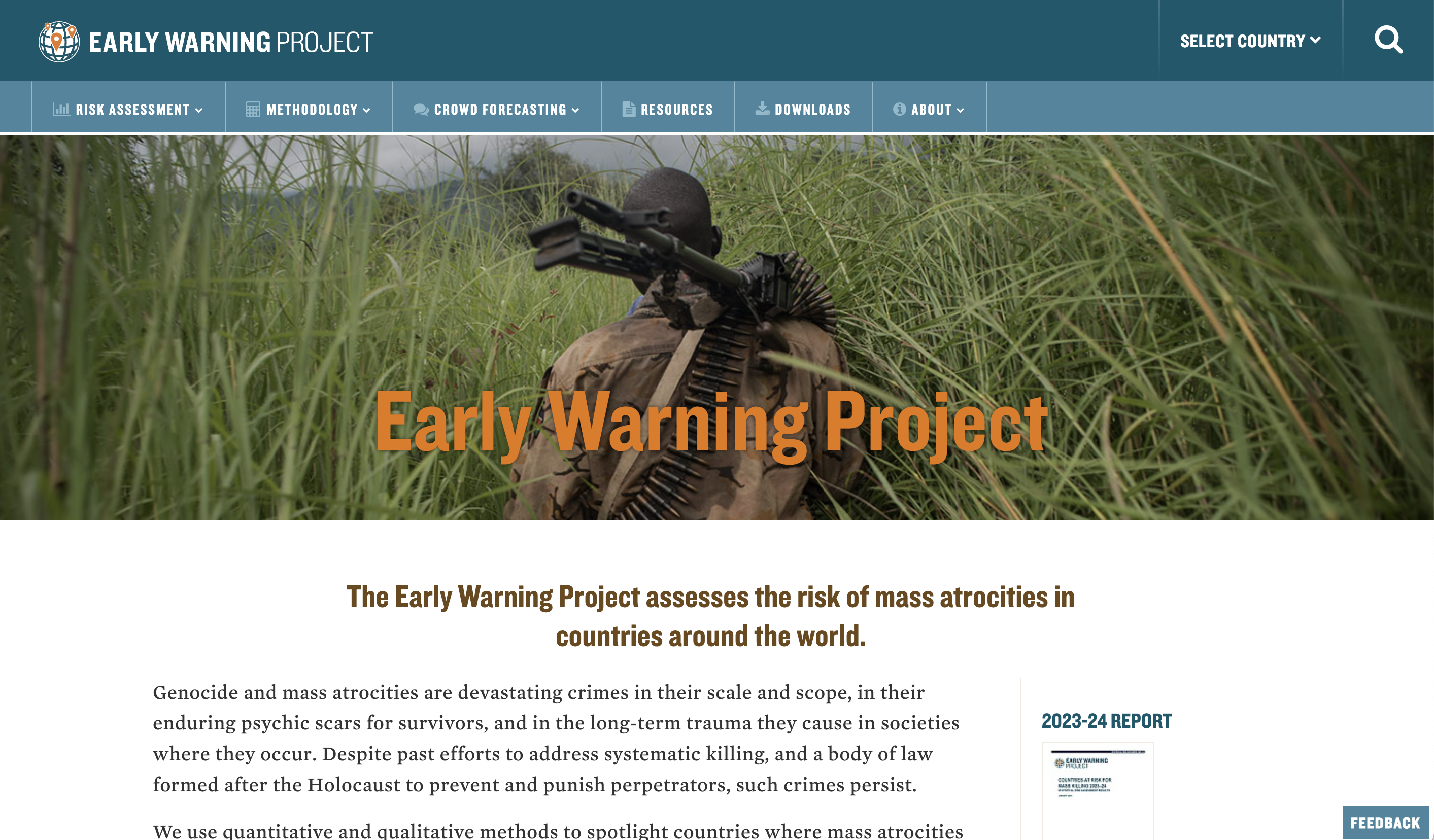 Early Warning Website for Policymakers